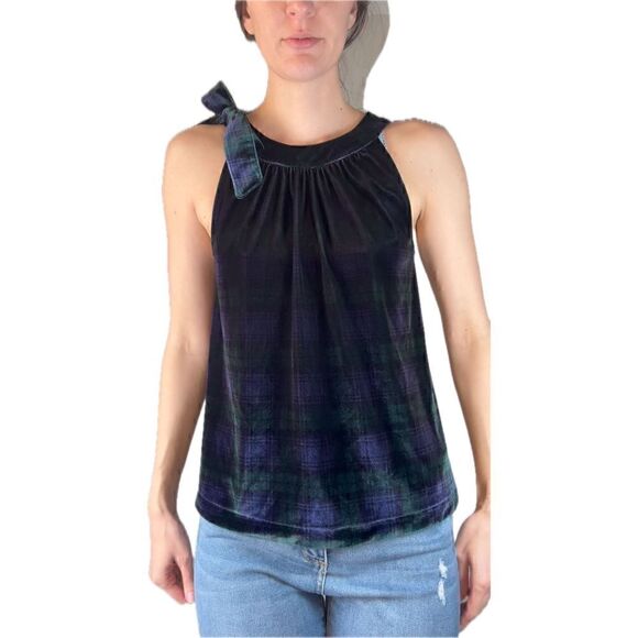 Vineyard Vines velvet plaid top Small - Picture 2 of 7